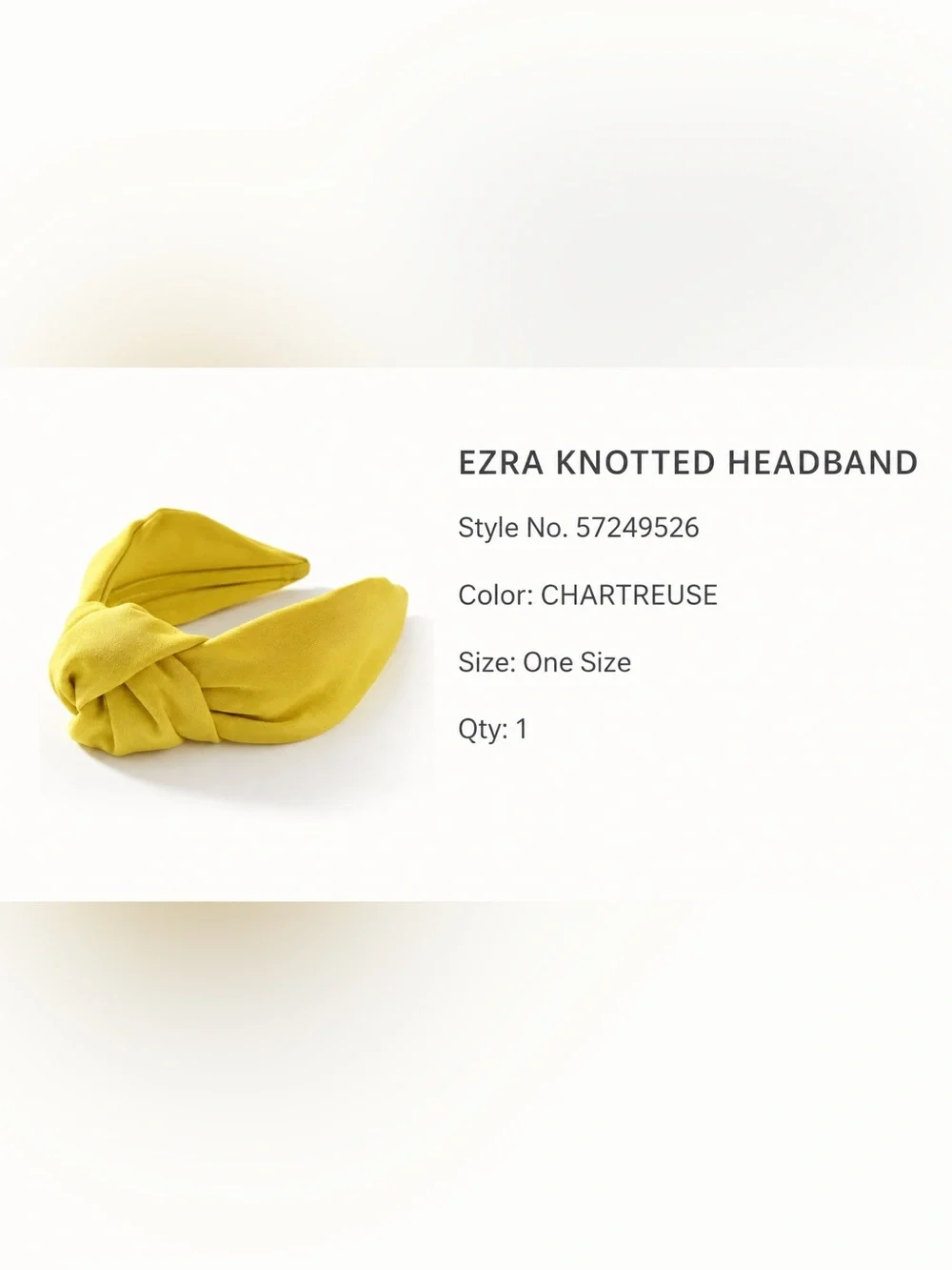 Ezra Knotted Headband - Chartreuse Yellow